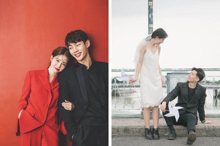 Mix đồ cá tính chụp ảnh cưới studio