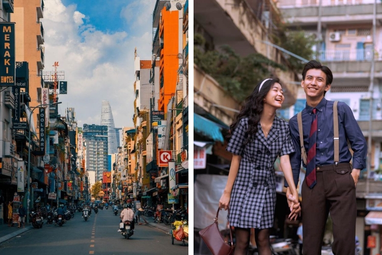 Phối đồ đôi chụp ảnh tại TP.HCM