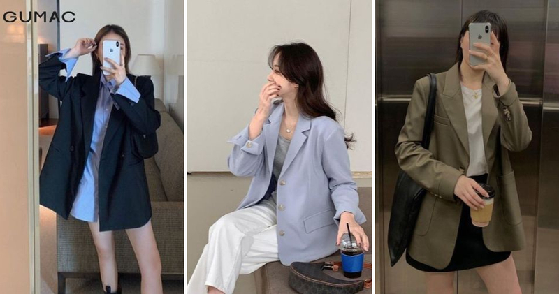 Áo blazer nữ dáng rộng, phong cách gần giống áo vest