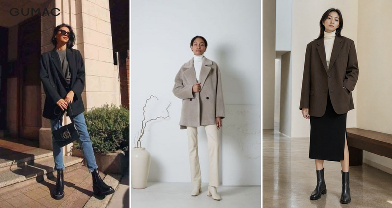 Áo blazer phối boot da không khóa