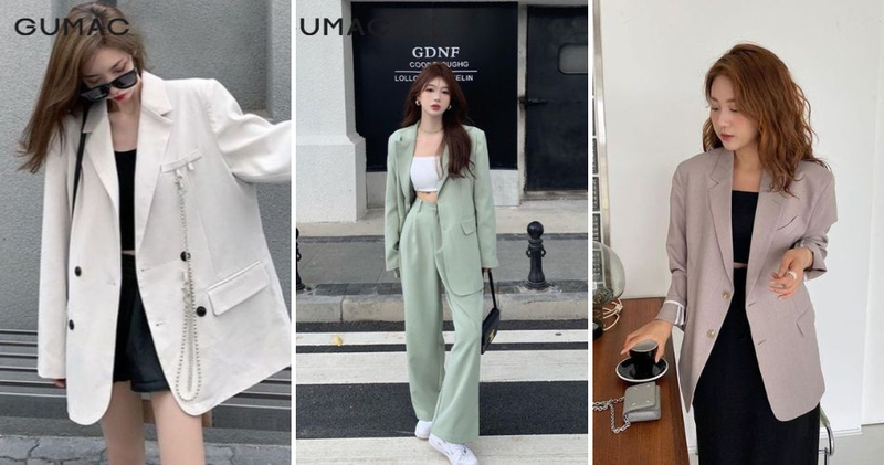 Áo blazer kết hợp áo croptop cá tính