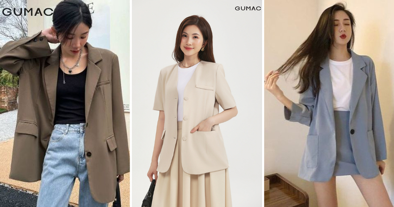 Áo blazer nữ mix áo thun basic năng động