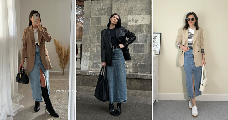 Áo len ôm tay dài layer cùng áo blazer hoặc áo dạ mang đậm hơi thở retro, cổ điển nhưng vẫn rất hiện đại và cá tính.