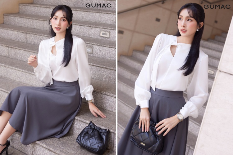 phối đồ với chân váy đơn giản và đẹp