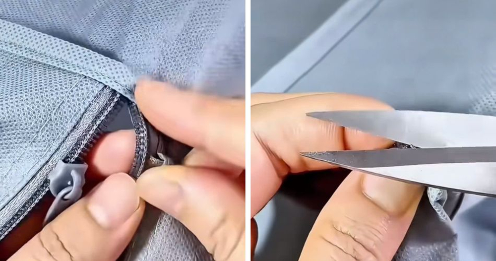 Loại bỏ một đoạn răng khóa nhỏ để tạo khe hở giúp tra lại đầu kéo dễ dàng hơn