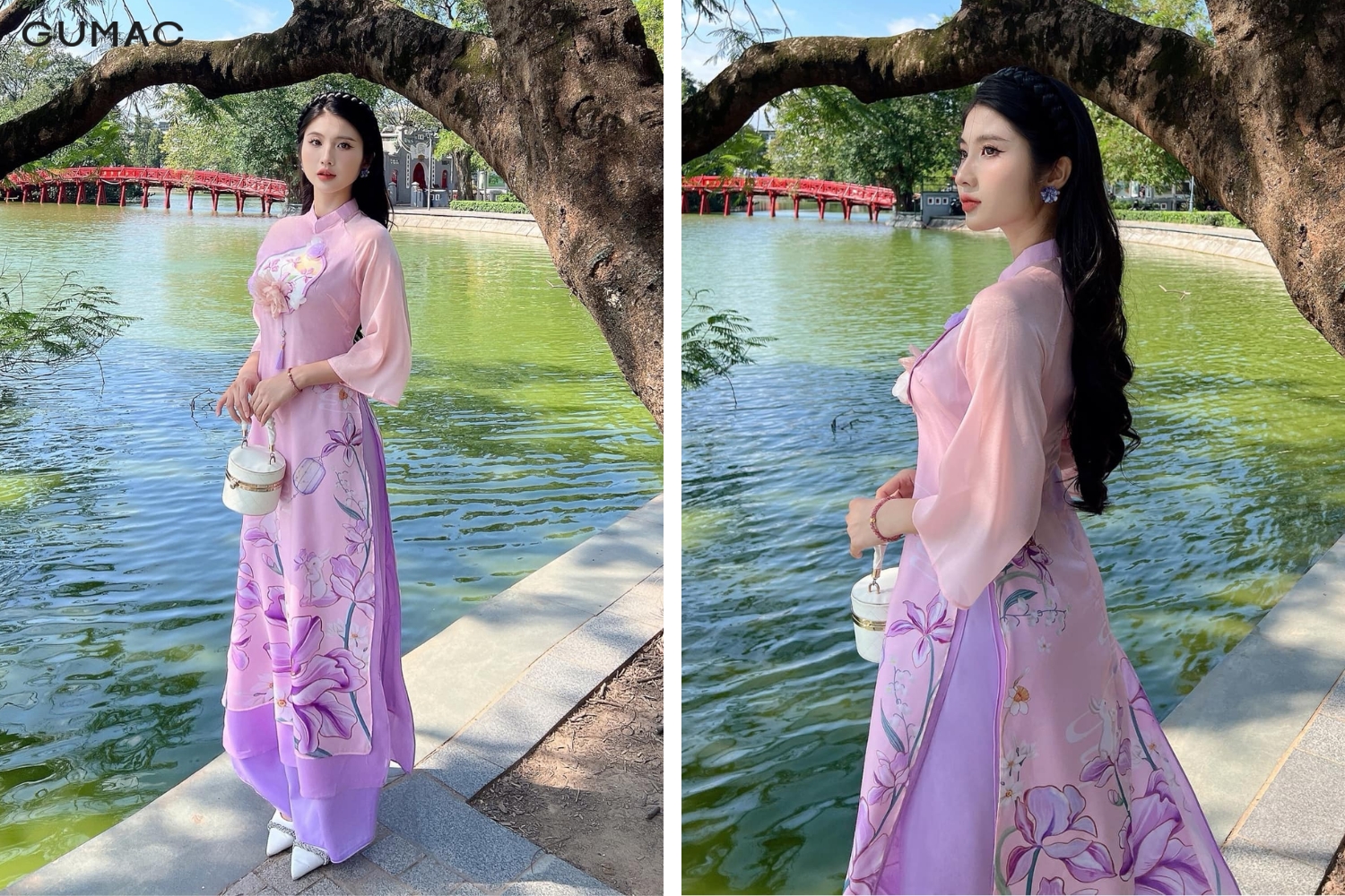 lam dang chup anh ao dai chap tay truoc bung