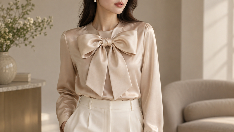 Nơ bản to thường xuất hiện trong các thiết kế áo blouse, váy dự tiệc hoặc trang phục phong cách nữ tính.