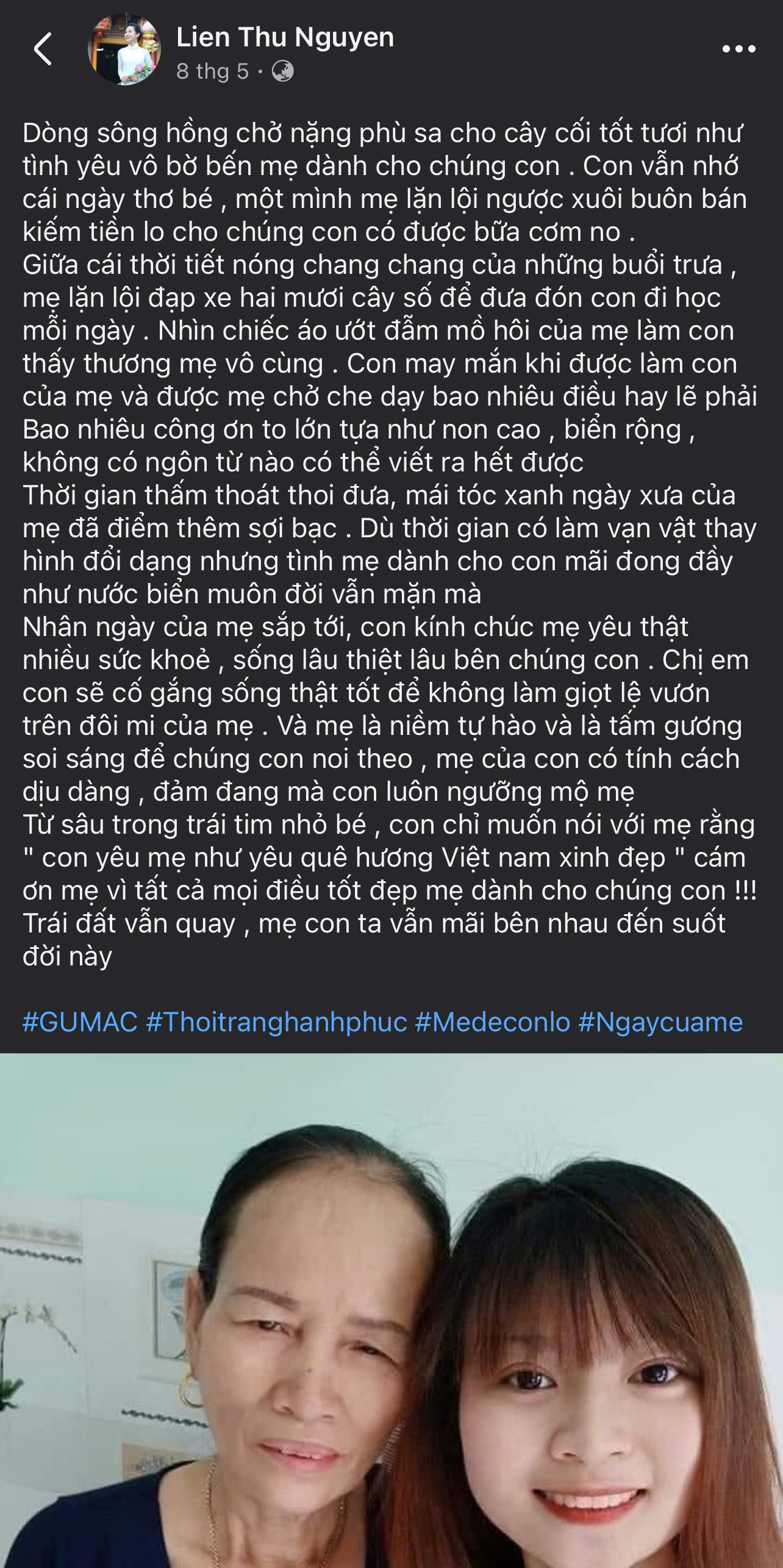khoanh khac dang yeu giua nang va me trong su kien cua GUMAC