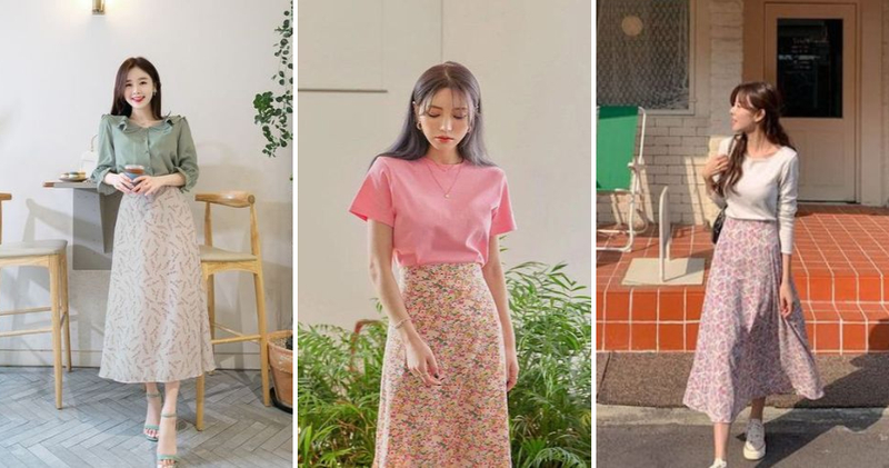 Màu sắc chân váy hoa nhí ảnh hưởng lớn đến tổng thể outfit.