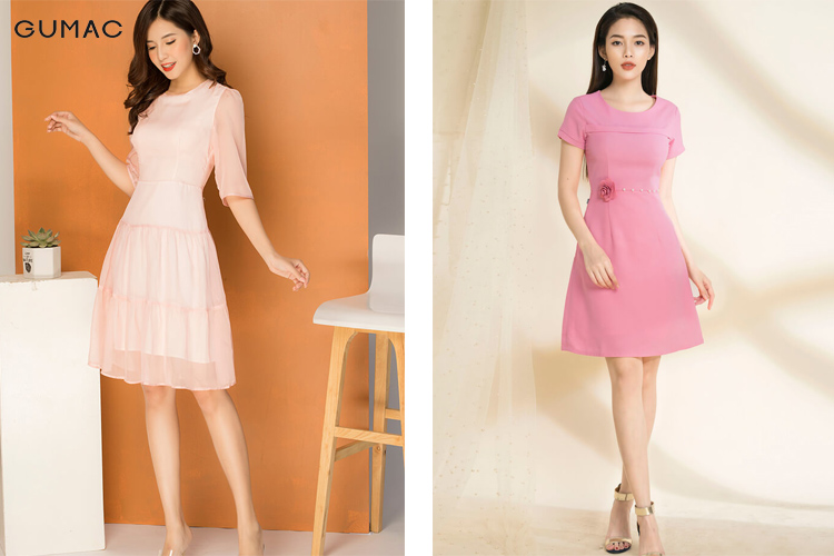Váy gân nổi thắt nơ - Màu hồng đậm - Ladies | H&M VN