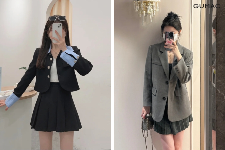 Kết hợp áo khoác với váy xòe đẹp MỚI LẠ thu hút ánh nhìn