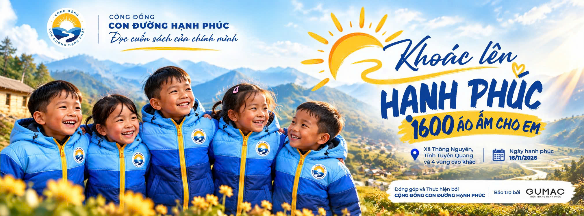 GUMAC ĐỒNG HÀNH CÙNG DỰ ÁN “KHOÁC LÊN HẠNH PHÚC - 1.600 ÁO ẤM CHO EM” – MANG YÊU THƯƠNG ĐẾN VÙNG CAO HÀ GIANG