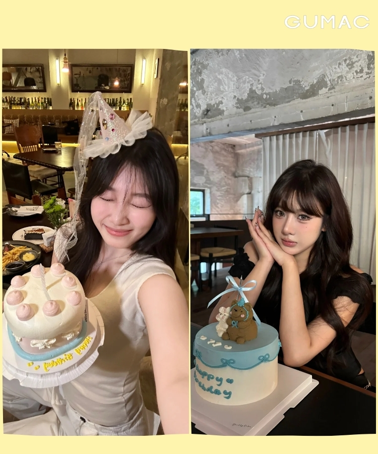 chup anh voi banh kem sinh nhat