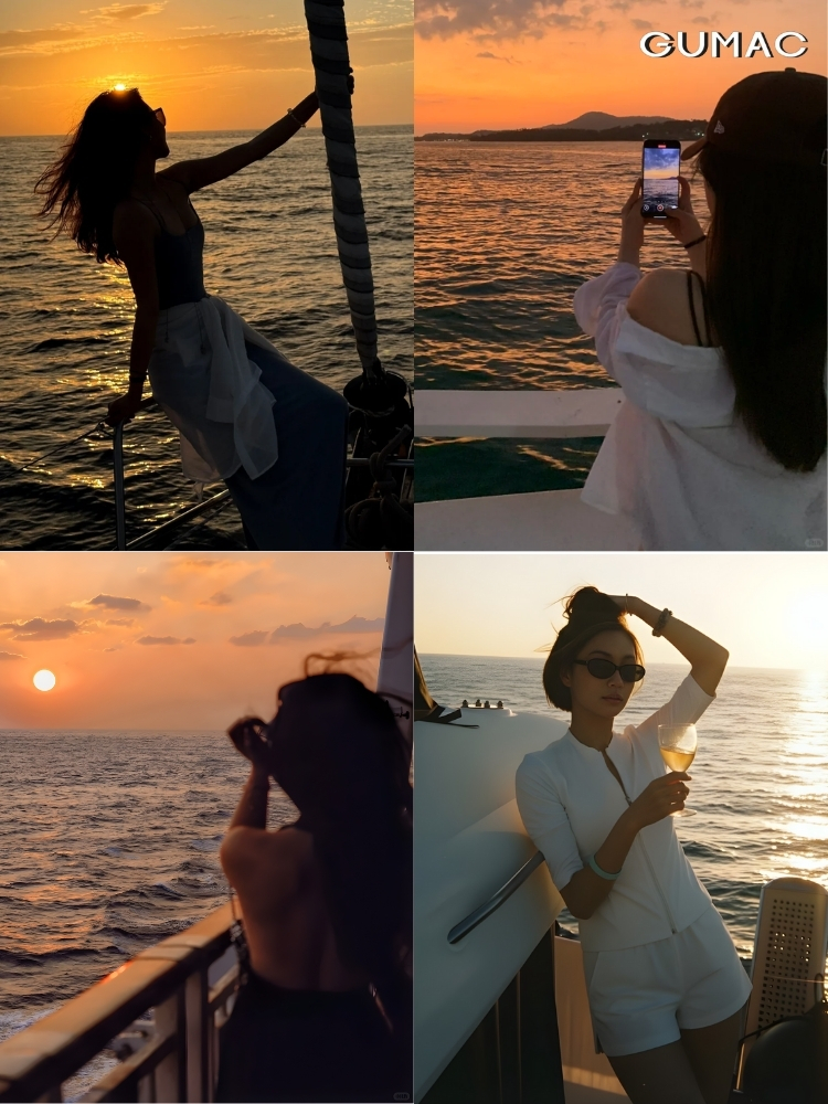 concept chup anh hoang hon tren du thuyen