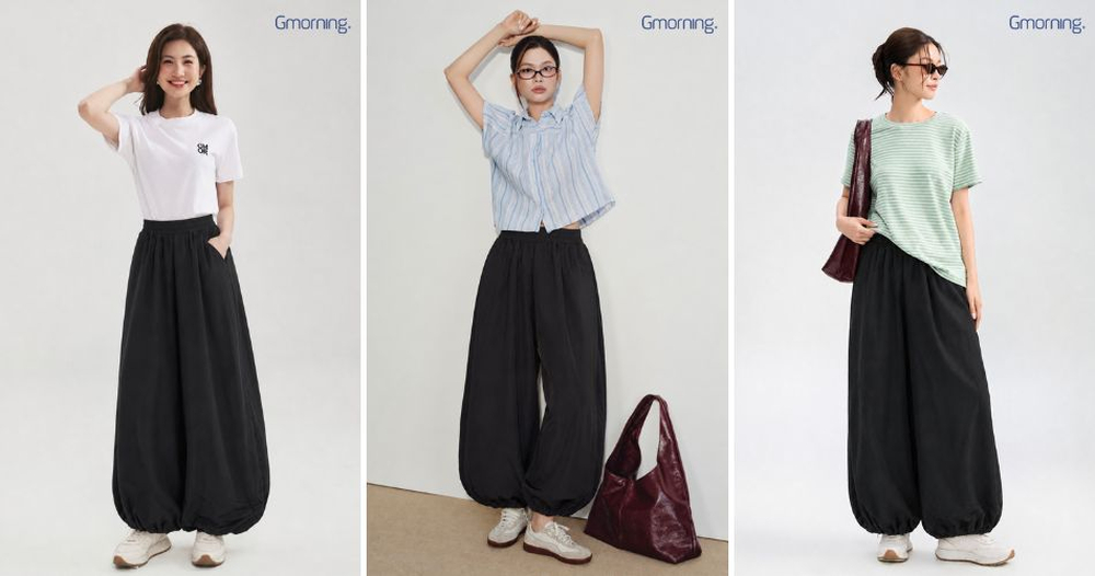 Quần vải balloon phối áo thun hoặc sơ mi tạo outfit đi concert phóng khoáng, cá tính và thoải mái