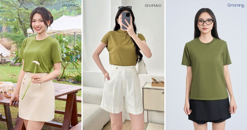 Xanh rêu thiết lập sự đồng điệu với undertone da, mang lại cảm giác tươi sáng tự nhiên