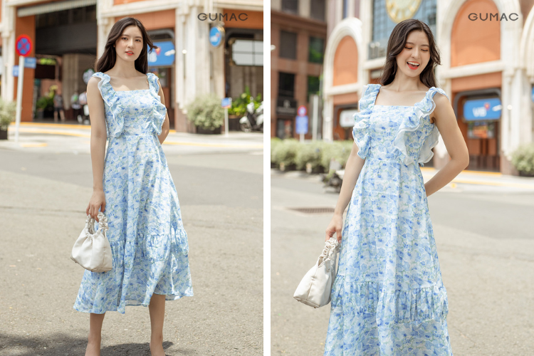 váy 2 dây bản lớn