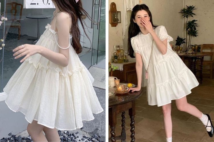 Váy babydoll dáng ngắn