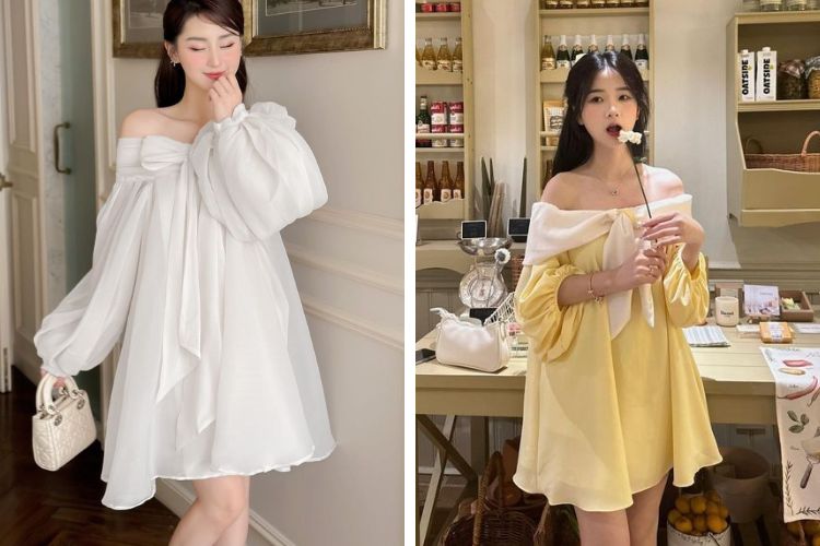 Váy baby doll trễ vai gợi cảm&nbsp;