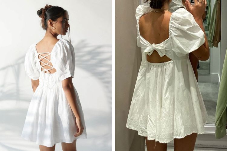 Quyến rũ với váy babydoll hở lưng