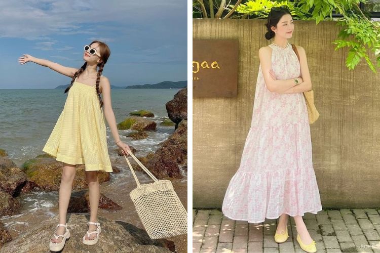 Những kiểu váy babydoll đi biển