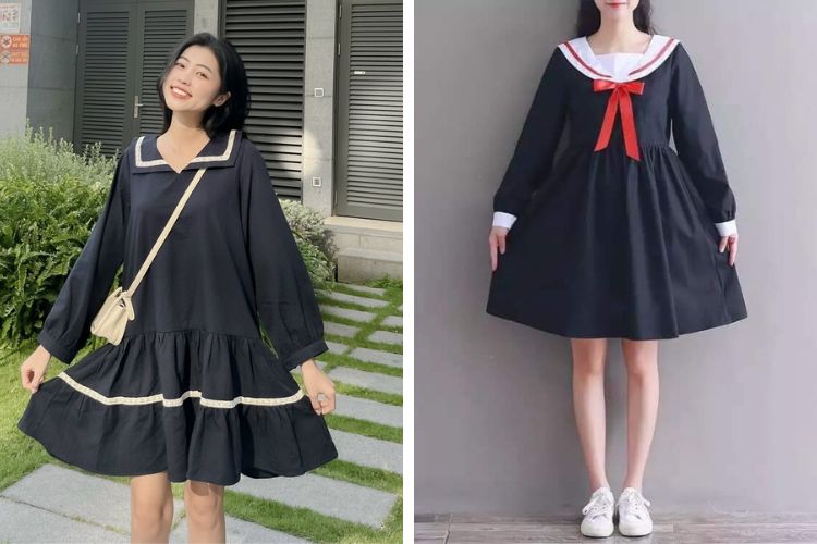 Mẫu váy babydoll thủy thủ