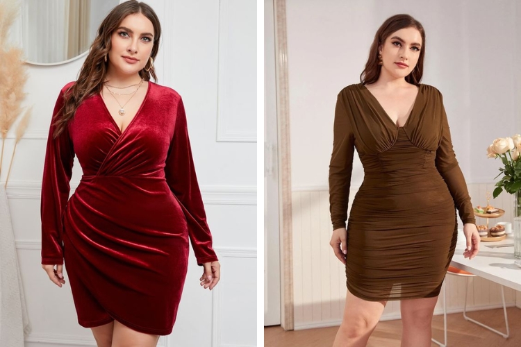 Đầm body có thiết kế nhún eo che bụng