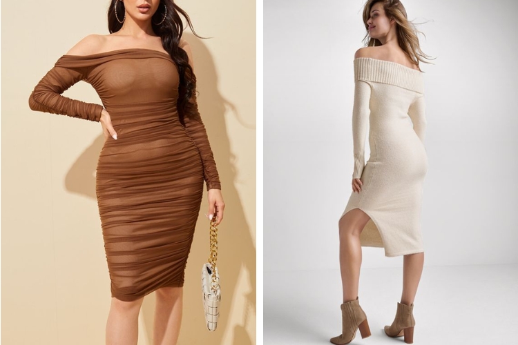 Đầm body trễ vai