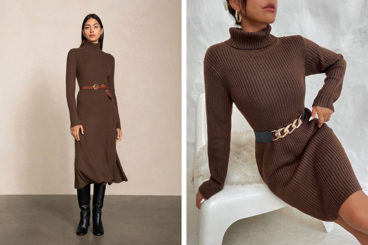 Đầm body tay dài cổ lọ dự tiệc sang chảnh