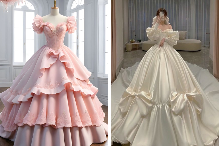 Đầm cúp xòe công chúa thu hút