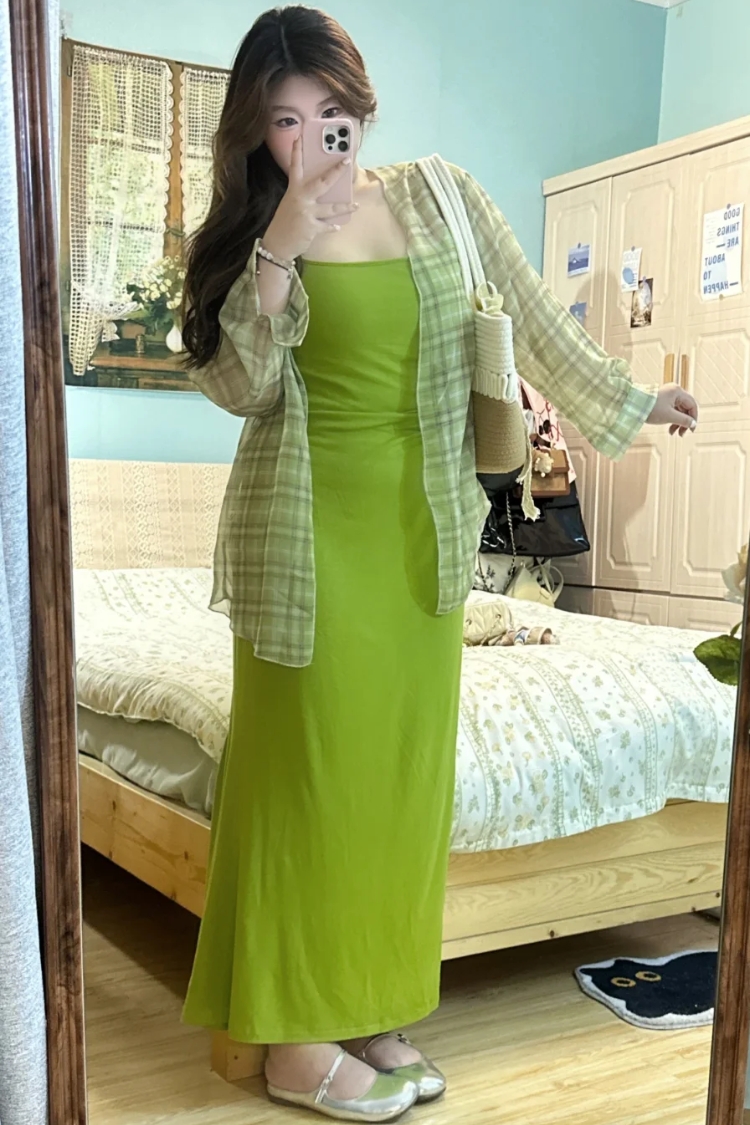 ao dam xanh bo bigsize