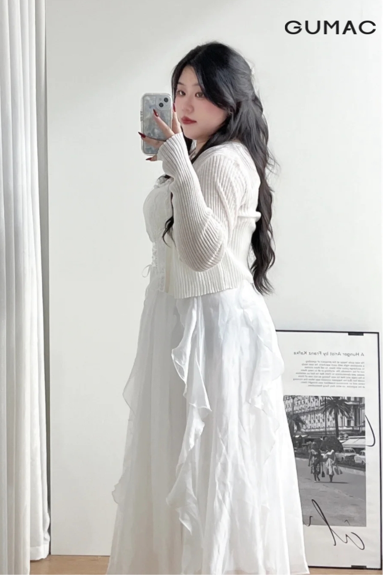 ao dam trang cho nang beo hot trend