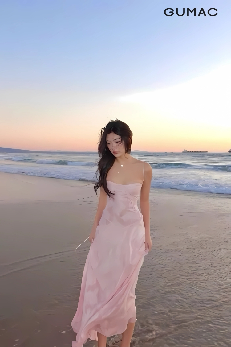 Dam maxi di bien cho nguoi dang nho thon