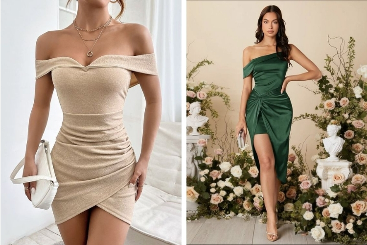 Mẫu đầm trễ vai sang trọng để đi dự tiệc