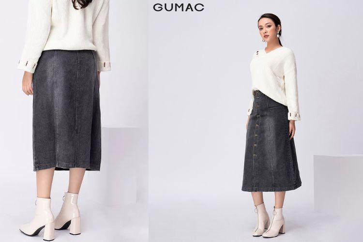 Mua Chân váy jeans nữ GUMAC VJC03019 form A cơ bản trẻ trung  TRẮNG  XS  tại GUMAC Official Store  Tiki
