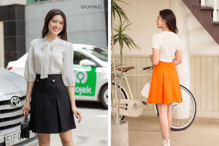 Chân váy xếp ly ngắn