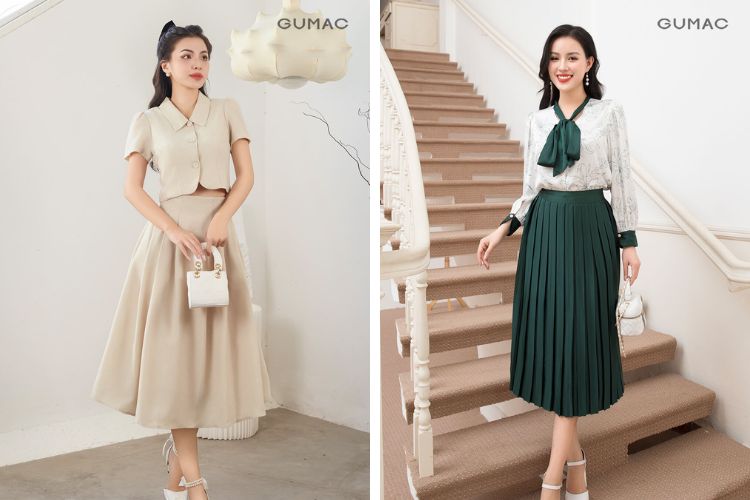 Chọn lựa những kiểu váy xếp ly xinh đẹp cho chị em công sở - Bí Quyết Xinh  Đẹp 360