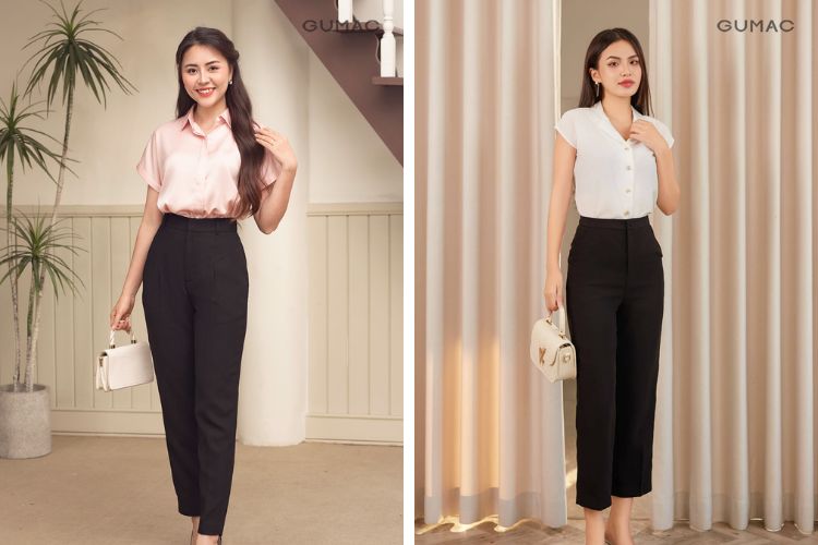 Quần tây nữ ống suông đứng
