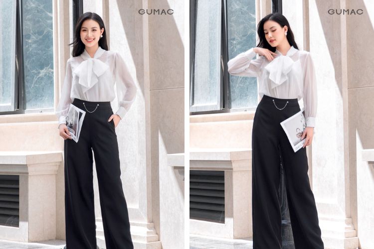 Quần tây ống rộng nữ hàn quốc Quần tây ống rộng nữ hàn quốc