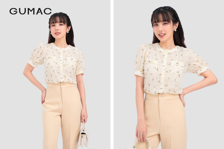 Áo sơ mi cùng quần dài nữ Áo sơ mi cùng quần dài nữ