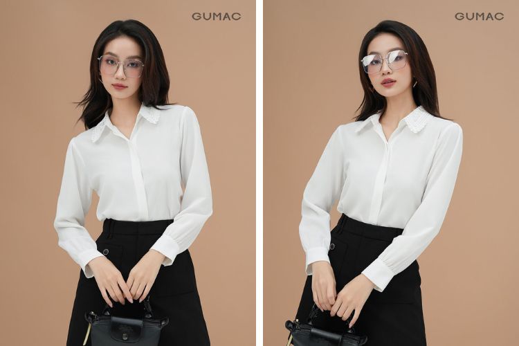 Áo sơ mi phối cùng quần short