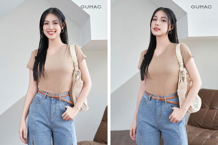 Áo thun phối với quần short