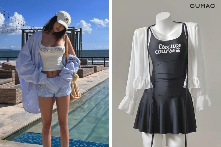 áo oversize mix bikini ao oversize mix do tam bien