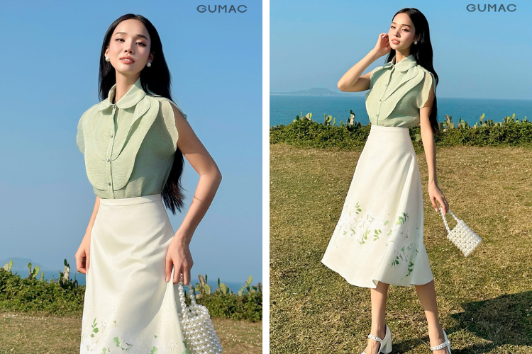 Áo kiểu rã tầng mix chân váy khi đi Vinpearl Safari Phú Quốc Áo kiểu rã tầng mix chân váy khi đi Vinpearl Safari Phú Quốc