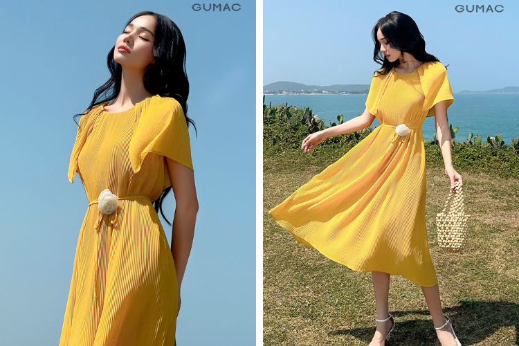 Đầm suông dập ly