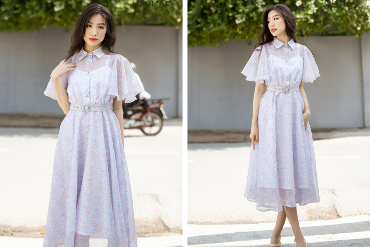 váy midi khi đi Dinh Độc Lập