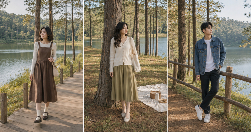 Phối đồ đi rừng thông Bản Áng.