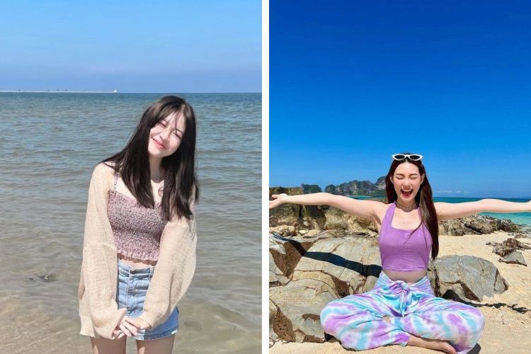 Thời trang đi chơi Nha Trang cùng áo hai dây