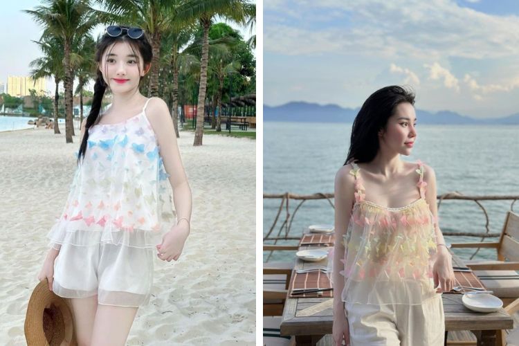 Thời trang đi chơi Nha Trang cùng áo hai dây