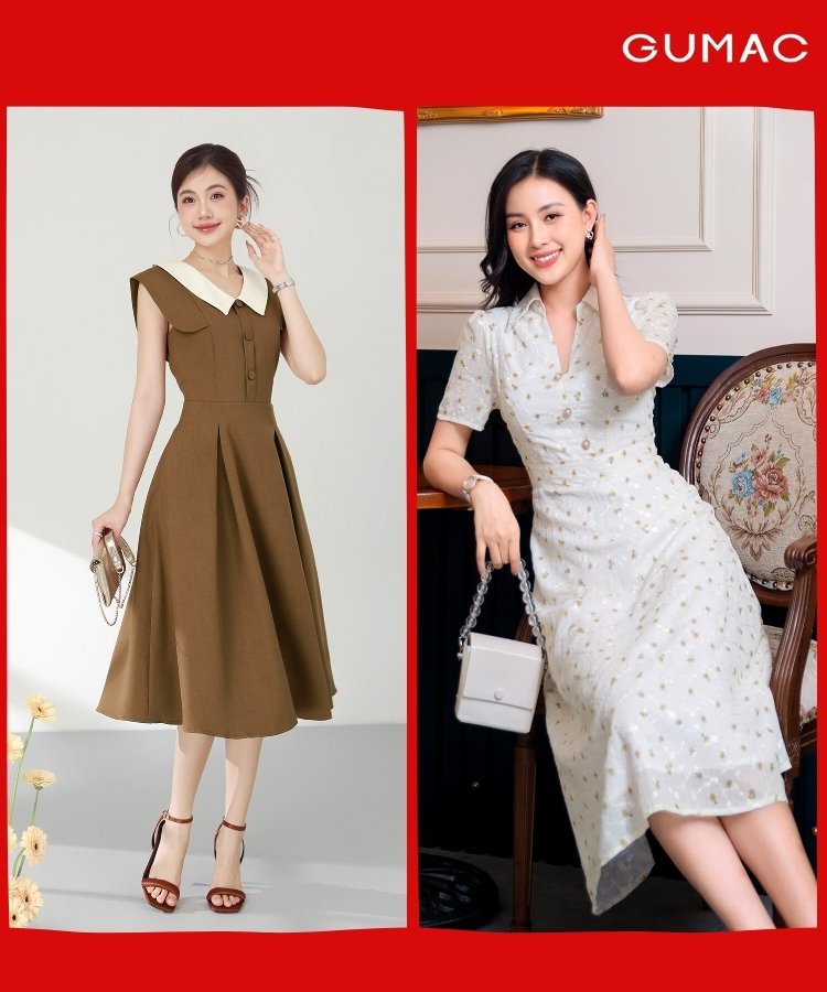 outfit co dien tay au phuong hoang co tran